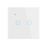 Intrerupator inteligent Nous, ZigBee, 86 x 86 x 35 mm, 2 canale, 200 W, ZigBee 3.0, Wi-Fi, Alb