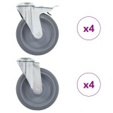 vidaXL Roți pivotante cu gaură pentru șurub, 8 buc., 125 mm 277896