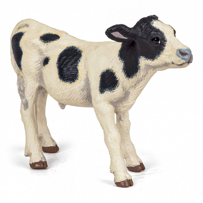 Papo figurina vitel alb cu negru