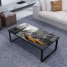 Masu?a de cafea dreptunghiulara cu blat din sticla foto