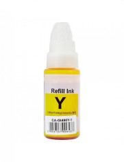 Cerneala compatibila Canon GI490 Yellow dye, flacon cu picurator, ambalaj similar OEM foto