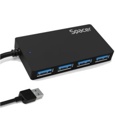 HUB extern SPACER, porturi USB: USB 3.0 x 4, conectare prin USB3.0, cablu 1m lungime