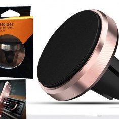 Suport auto magnetic de culoare rose-gold pentru telefoane mobile