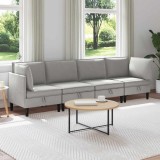 vidaXL Set de mobilier pentru living 4 pcs Gri deschis Țesătură 3413799