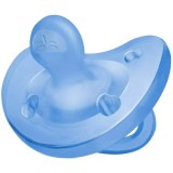 Suzeta anatomica din silicon, Chicco Physio Soft, bleu, 6-16 luni