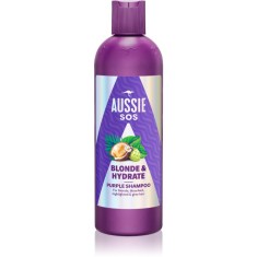 Aussie SOS Blonde &amp; Hydrate sampon tonifiant cu violete pentru par blond 300 ml
