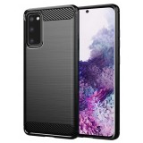 Husa Samsung Galaxy S20 Techsuit Carbon Silicone, negru