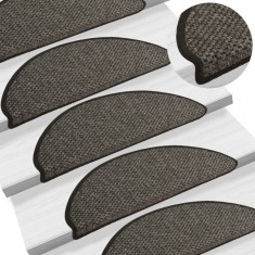 vidaXL Covora?e scari autoadezive, 15 buc. gri 65x21x4cm, aspect sisal foto
