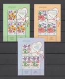 ROMANIA 2023 FLORILE IUBIRII Minicoala cu 3 timbre+1 vinieta LP.2406 MNH**