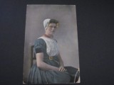 Femeie &icirc;n Costum Original Tradițional - Carte Poștală Olanda (cel mai probabil din perioada 1910&ndash;1940), Circulata, Printata