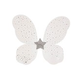 Aripi de fluture, albe, cu stele, pentru fetite, 37x40 cm, Oem