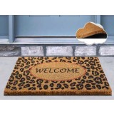 Covoras Intrare Welcome Leopard, 40x60 cm, din Fibre de Cocos