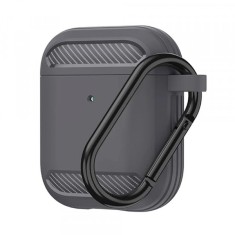 Husa Techsuit Carbon pentru Apple AirPods Gen 2 / Gen 1, Gri