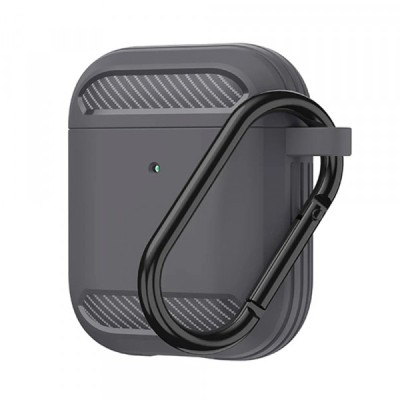 Husa Techsuit Carbon pentru Apple AirPods Gen 2 / Gen 1, Gri foto