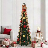 vidaXL Brad de Crăciun artificial cu 200 LED Verde 210 cm PVC 42018633