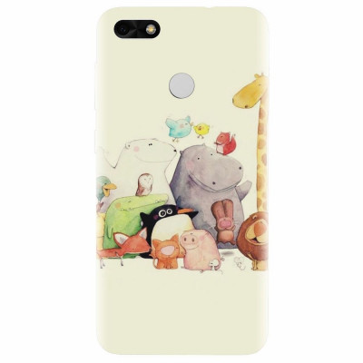 Husa silicon pentru Huawei P9 Lite, Cute Cartoon Animals foto