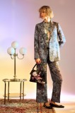 Medicine sacou multicolor, oversized, cu imprimeu