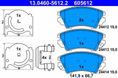 ATE 13.0460-5612.2 set placute frana,frana disc foto