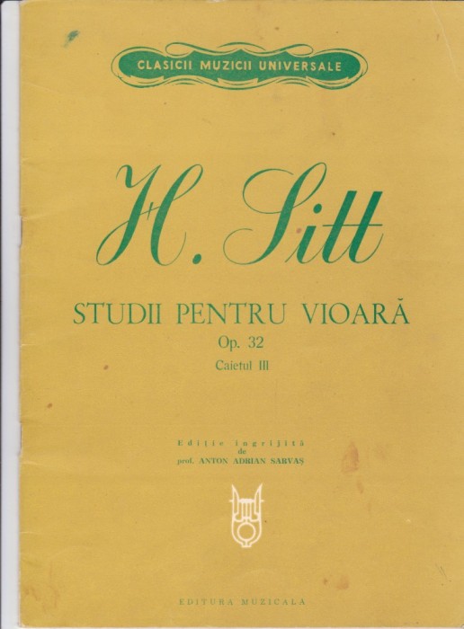 AS - H. SITT - STUDII PENTRU VIOARA, OP.32, CAIETUL III
