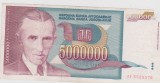 BANCNOTA 5 000000 DINARI 1993 JUGOSLAVIA