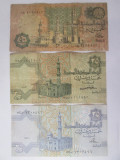 Lot 3 bancnote Egipt,vedeti imaginile