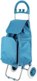 Cumpara ieftin Carucior de cumparaturi pliabil cu 2 roti, buzunar frontal, albastru , 30L