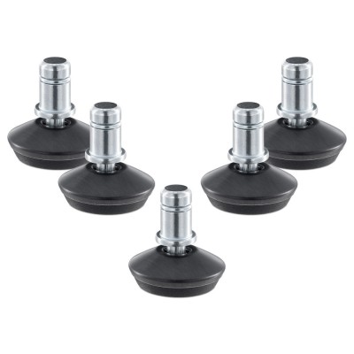Set 5 Picioare pentru scaun de birou tija 10 mm, Kwmobile, Negru, Otel, 56093.06 foto