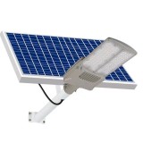 Lampa solara stradala flippy, pentru curte sau strada, cu doua grile, finisaj mat, rezistent la apa, montare prin fixare, senzor lumina, baterie de li
