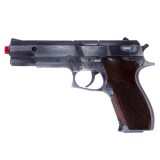 Pistol Jucărie Metalic, Beretta, Cu 8 Capse, 22 cm, Maro-Argintiu