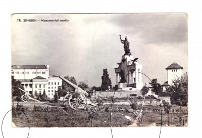 CP Turnu Severin - Monumentul eroilor, RSR, circulata 1962, uzata rau foto