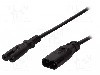 Cablu alimentare AC, 2m, 2 fire, culoare negru, IEC C7 mama, IEC C8 tata, LOGILINK - CP129