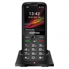 Telefon mobil pentru seniori Konrow Senior 280, 2.8 inchi, Dual SIM, Buton SOS, Camera si Bluetooth, 32 MB RAM, Negru - SECOND