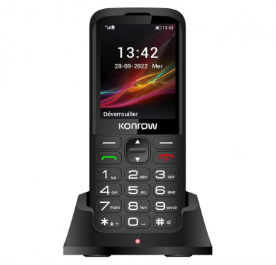Telefon mobil pentru seniori Konrow Senior 280, 2.8 inchi, Dual SIM, Buton SOS, Camera si Bluetooth, 32 MB RAM, Negru - SECOND foto