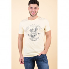 Tricou Jack&amp;amp;Jones Retro Crew Galben Deschis foto