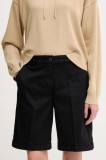 United Colors of Benetton pantaloni scurti femei, culoarea negru, uni, high waist, 4CDRD901W