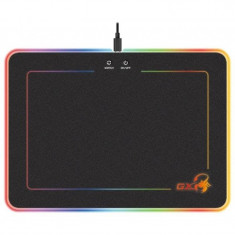 Mousepad Gaming Genius 600H, 320 x 250 x 5.5 mm, Baza cauciucata, 3 nivele iluminare RGB, Plastic, Negru foto