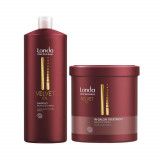 Pachet pentru par uscat, Londa Professional, Sampon Velvet oil 1000ml + Tratament Velvet oil 750ml