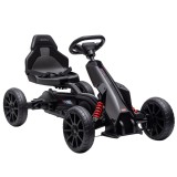 HOMCOM kart cu pedale pentru copii, scaun reglabil 4 poziții, roți EVA, 100 x 58 x 58,5 cm, negru | Aosom Romania