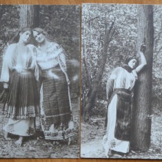 4 carti postale interbelice , costume populare romanesti , 2