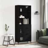 vidaXL Dulap &icirc;nalt, negru, 69,5x34x180 cm, lemn compozit