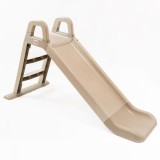 Tobogan copii MyKids 140 cm, exterior/interior, 2+, max 25 kg, bej/maro, plastic rezistent UV