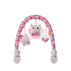 Arc cu jucarii pentru patut si carucior 4Baby PLUSH ARCH Bufnite Roz OP12