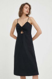 Levi&#039;s rochie din bumbac culoarea negru, mini, evazati