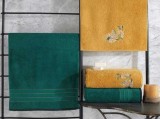 Cumpara ieftin Set 4 Prosoape 50x90 si 90x150 cm, Colorful Verde-Galben (Bumbac 100%)