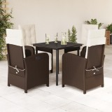 VidaXL Set mobilier de grădină, 5 piese, cu perne, maro, poliratan