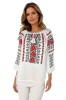 Bluza dama tip ie 257 alb/galben , marimea 3XL, Casual, Bumbac