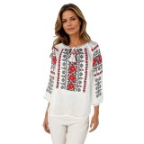 Bluza dama tip ie 257 alb/galben marimea S