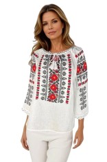 Bluza dama tip ie 257 alb/galben , marimea 3XL