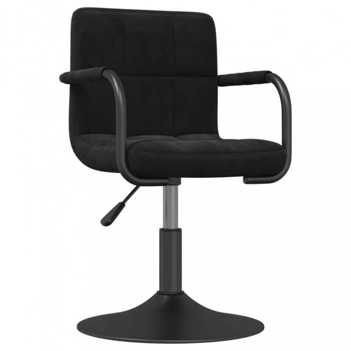 Scaun de bucatarie, negru, catifea