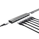 Cumpara ieftin Hub Trust Halyx , 7 porturi USB 3.2 Gen 1, material aluminiu, input USB- C,